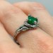 Gothic Emerald Ring with Nature-Inspired Branch Design
