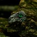 Gothic Emerald Ring with Intricate Leaf and Vine Design
