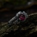 Ruby Gothic Dragon Ring with Bold and Mystical Design