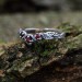 Elegant Silver Ring with Red Garnet Gemstones and Leaf Motif|Magical Woodland Leaf Engagement Ring