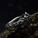 Delicate Gothic Ring with Emerald and Leaf Design|Unusual Nature-Inspired Engagement Ring
