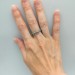 Gothic Silver Ring with Garnet and Twisted Vines