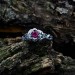 Thorned Bloom: Gothic Sterling Silver Ring with Enchanted Ruby