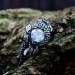 Bold Gothic Ring with Moonstone and Claw Motif