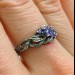 Silver Gothic Ring Adorned with Radiant Amethyst