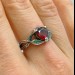 Bold Gothic Ring with Fiery Garnet Gemstone