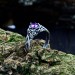 Gothic Amethyst Ring with Enchanted Floral Design