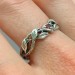 Gothic Silver Ring with Garnet and Twisted Vines