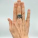 Twisted Gothic Vine Ring with Fiery Garnets
