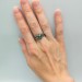 Bold Gothic Skull Ring with Emerald Details