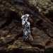 Exquisite Gothic Silver Ring with Garnet and Twisted Design