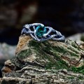Emerald Enchantment: Sterling Silver Celtic Ring of Elegance