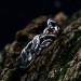 Gothic Silver Ring with Garnet and Twisted Vines