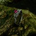 Crimson Flame: Twisted Gothic Ruby Ring