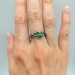 Elegant Silver Ring with Mystical Emerald Gemstone