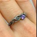 Twilight Bloom: Sterling Silver Ring with a Radiant Amethyst