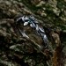 Gothic Silver Ring with Emerald and Floral Design