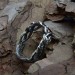 Gothic Garnet Ring with Twisting Nature Motif