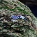 Delicate Silver Ring with Sapphire Petal Design