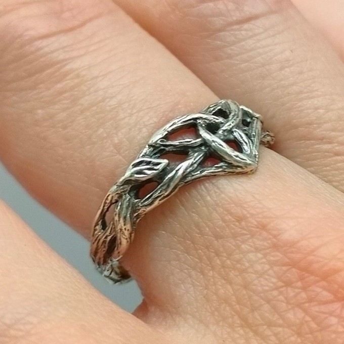 Woven Eternity: Gothic Sterling Silver Ring with Celtic Knotwork