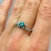 Gothic Silver Ring with a Radiant Blue Topaz