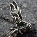 Gothic Emerald Ring with Enchanted Flame Motif