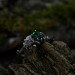 Forest Grace: Gothic Sterling Silver Ring with Emerald Gemstone