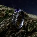 Gothic Silver Ring with Enchanting Amethyst