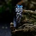 Majestic Dragon Ring with Blue Topaz Gemstone