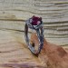 Rose of Shadows: Gothic Sterling Silver Ring with Radiant Ruby