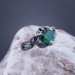 Forest Majesty: Sterling Silver Ring with a Radiant Emerald