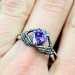 Majestic Gothic Silver Ring with Deep Amethyst Gemstone