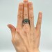 Gothic Emerald Ring with Intricate Nature Motif