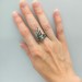 Gothic Emerald Ring with Enchanted Flame Motif