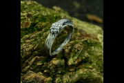 Forest Fantasy Druid Wedding Ring for Man, Unusual Nature Wildlife Animal Engagement Ring, Woodland Animal Wrap Ring
