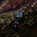 Elegant Gothic Ring with White Topaz Gemstone|Unusual Nature-Inspired Engagement Ring