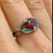 Heart of Ember: Gothic Sterling Silver Ring with Fiery Garnet