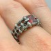 Gothic Garnet Ring with Intricate Bold Design