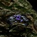 Amethyst Silver Ring with Intricate Fantasy Design