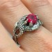 Ruby Gothic Dragon Ring with Bold and Mystical Design