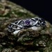 Delicate Gothic Ring with Amethyst Gemstone|Celtic Braided Weave Wedding Band with Amethyst Vine Twig Branch Design