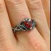 Dark Crimson Garnet Ring – Gothic Elegance in Silver
