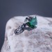 Forest Majesty: Sterling Silver Ring with a Radiant Emerald