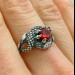 Gothic Dragon Ring with Garnet Gemstone