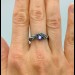Gothic Amethyst Ring with Lunar Crescent Motif