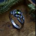 Nature-Inspired Gothic Ring with Bright Olivine