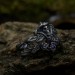 Gothic Amethyst Ring with Enchanted Mushroom Motif