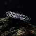 Delicate Gothic Ring with Amethyst Gemstone|Celtic Braided Weave Wedding Band with Amethyst Vine Twig Branch Design
