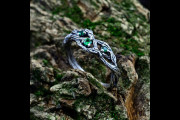 Branch and Leaf Ring for Woman with Emerald, Unique Silver Branch Engagement Ring, Fantasy Forest Wedding Ring for Her