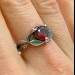 Heart of Shadows: Gothic Sterling Silver Ring with Garnet Gemstone